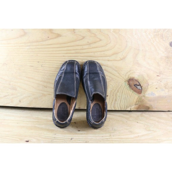 Born Shoes Womens 8 Perforated Black Leather Loafers Slip On - Picture 6 of 7